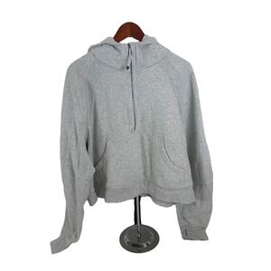 Lululemon Scuba Hoodie Half Zip Women XL/XXL Gray Heather Funnel Neck